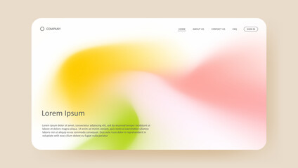 Wall Mural - Abstract wave futuristic design of landing page. retro gradient mesh website design