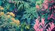 © UnderTheSun - Vibrant tropical foliage with various colorful leaves and plants, creating a lush and exotic garden atmosphere.
