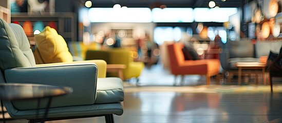 Poster - abstract blurred furniture home decor store background. copy space image. place for adding text and 