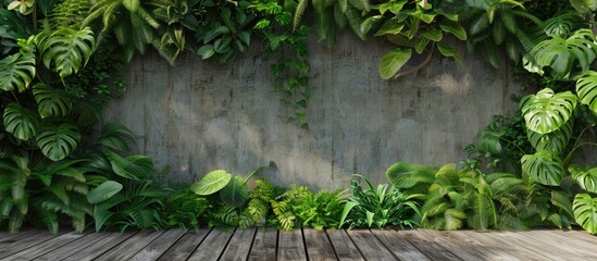 Wall Mural - vertical garden in a countryside. Copy space image. Place for adding text and design