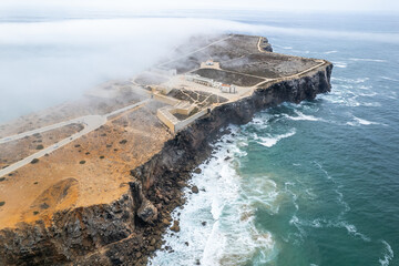 Wall Mural - Bird's Eye View of Sagres Coastal Cliffs and Beach, Portugal