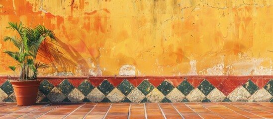 Poster - perfect for spanish wall squares background. Copy space image. Place for adding text and design