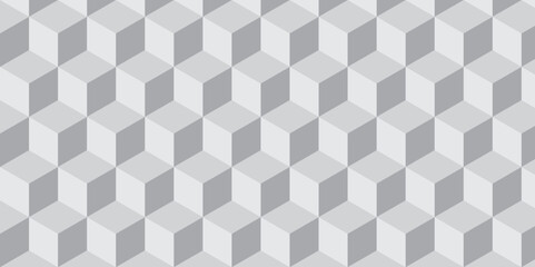  Seamless abstract white and gray background from cubes and lines. Geometric tiles and mosaic creative stylish seamless pattern block cube background. minimal hexagon Cubes mosaic shape vector design.