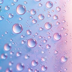 Canvas Print - Mesmerizing Water Drops on Glass Surface with Prism Light Refractions