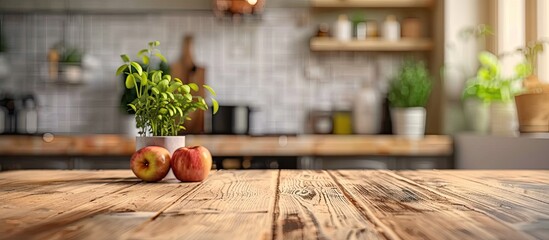 Poster - Blur Kitchen Room Interior of Background, product display template. Copy space image. Place for adding text and design