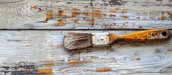 Poster - tool on painted wood background. soft focus. copy space image. place for adding text and design