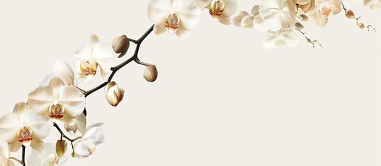 Poster - Orchids in winter. Copy space image. Place for adding text and design