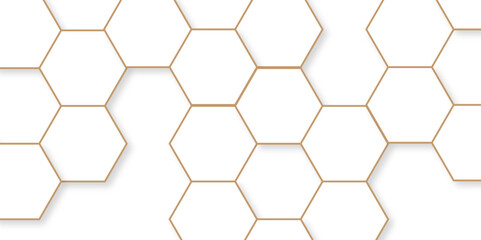 Wall Mural - Minimal vector white hexagon honeycomb texture. Abstract grid monochrome decoration art hexagon polygonal pattern background. seamless bright white abstract honeycomb background.
