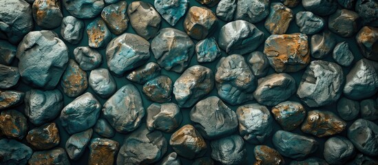 Poster - Gravel stone wall background . Copy space image. Place for adding text and design