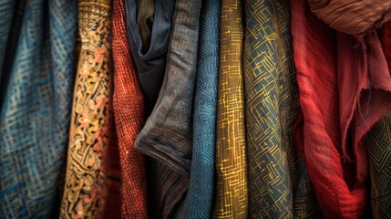 Canvas Print - A bunch of different colored cloths hanging on a rack, AI