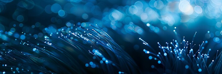 Poster - A blue and white image of a field of blue and white wires