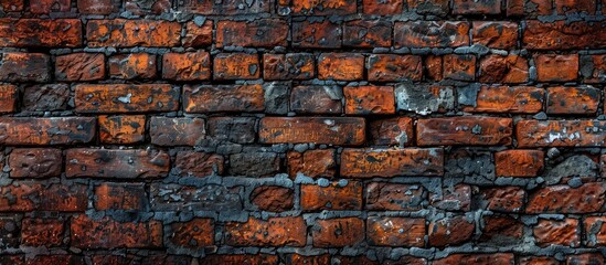 Poster - Texture, brick, wall, it can be used as a background. Brick texture with scratches and cracks. Copy space image. Place for adding text and design