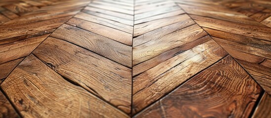 Poster - new oak parquet of brown color. copy space image. place for adding text and design