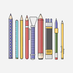 School Material Icon Vector Art Back to school