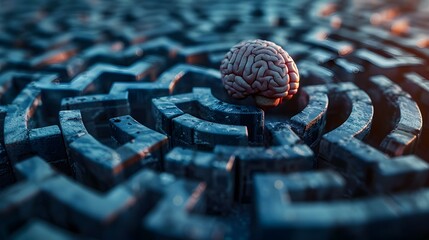 Poster - intricate cerebral labyrinth a visual metaphor for complex thought processes