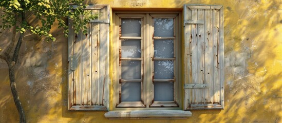 Aufkleber - traditional french window. copy space image. place for adding text and design