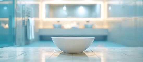 Poster - Abstract blur beautiful bathroom interior for background. Copy space image. Place for adding text and design