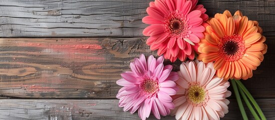 Poster - beautiful gerber flowers. Copy space image. Place for adding text and design