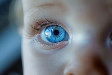 Poster - macro photo of eye of baby girl; blue colored eye natural beauty marco close up kodak photo