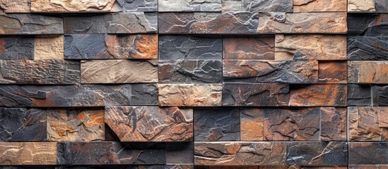 Poster - Wall Decor for interior home decoration, Ceramic Tile Design For Bathroom. it can be used for ceramic tile, wallpaper, linoleum, textile, web page background. Wall Bricks Decor. Copy space image