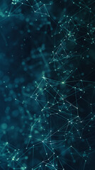 Poster - A blue image of a starry sky with a lot of lines. The lines are connected to each other and form a pattern. The image has a futuristic and technological feel to it