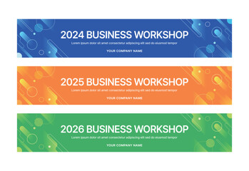 Wall Mural - set of business banner design templates in modern, abstract pattern style for schools, companies, wo