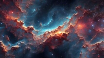 Wall Mural - Abstract background of limitless nebulas and galaxies in faraway space.