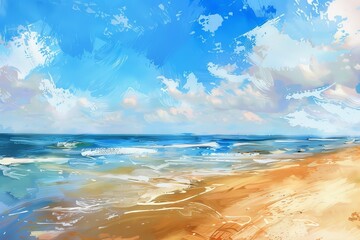 Wall Mural - Tropical beach in the morning, summer background