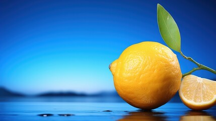 Canvas Print - lemon in water