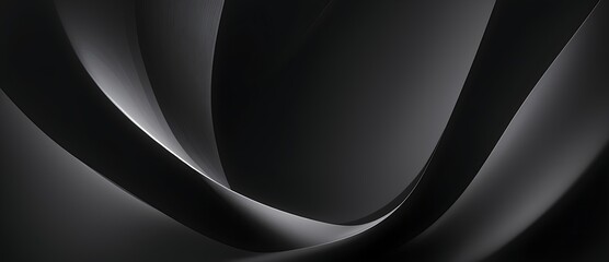 Poster - Abstract luxury black wave 3d background. Abstract wavy texture for exhibition products. Black wave flow with curved lines