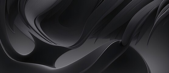 Abstract luxury black wave 3d background. Abstract wavy texture for exhibition products. Black wave flow with curved lines