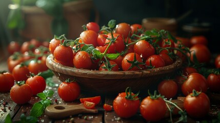 Wall Mural - basket of tomatoes