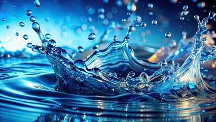 Vibrant splashes of water creating dynamic patterns , water, liquid, splash, movement, dynamic, vibrant, colorful, aqua