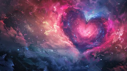 Wall Mural - Heart of the Universe on a White Background