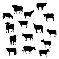 Wall Mural - silhouette or illustration of a cow or buffalo