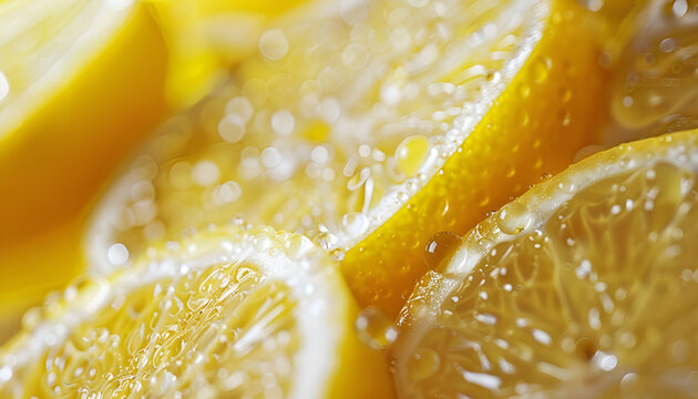 fresh juicy lemon slices fruit background