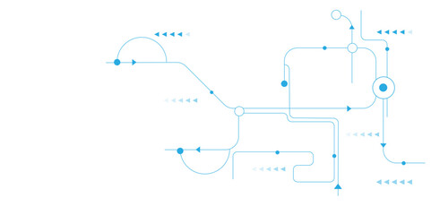 Poster - Circuit board technology background with hi-tech digital data connection system, Hi-tech communication design.