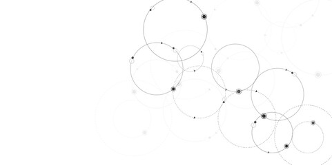 Vectors Geometric circuit dots and lines connection for communication technology and social network concept background.