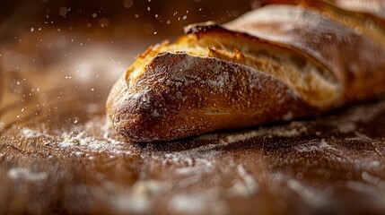 Sticker - Close-up of Artisan Baguette: A macro shot capturing the intricate texture and crust of an artisan baguette