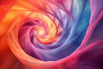 Wall Mural - Vibrant abstract spiral of colorful swirls, creating a dynamic and energetic visual for creative backgrounds or artistic projects.