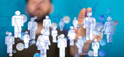 Poster - conference Digital Network and data concept 3d