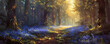 © Svitlana - A serene woodland glade with sunlight filtering through the trees, illuminating a carpet of bluebells on the forest floor.