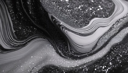 Wall Mural - Abstract Black Glitter particles wave wallpaper