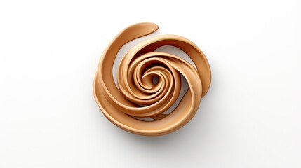 Wall Mural - 3D rendering of a rose made of intertwined caramel. Isolated on white background.