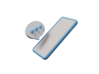 Poster - Communication through electronic gadgets and speech bubbles symbol for chat on social media icon isolated on transparent background. Creative concept idea social networks. 3d rendering illustration
