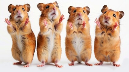 Cute hamster isolated over white background.