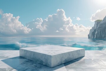 Marble platform by the sea