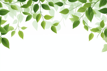 Wall Mural - vector Fresh green leaves isolated on white background