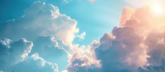 Poster - Fantastic pretty sparkling sky and clouds. Copy space image. Place for adding text or design