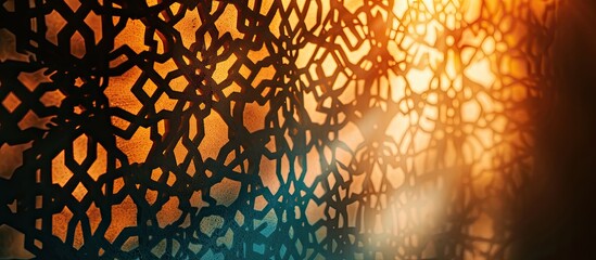 Leinwandbilder - Arabesque shadow, you can use it as overlay layer on any photo.Abstract background with traditional ornament. Copy space image. Place for adding text or design